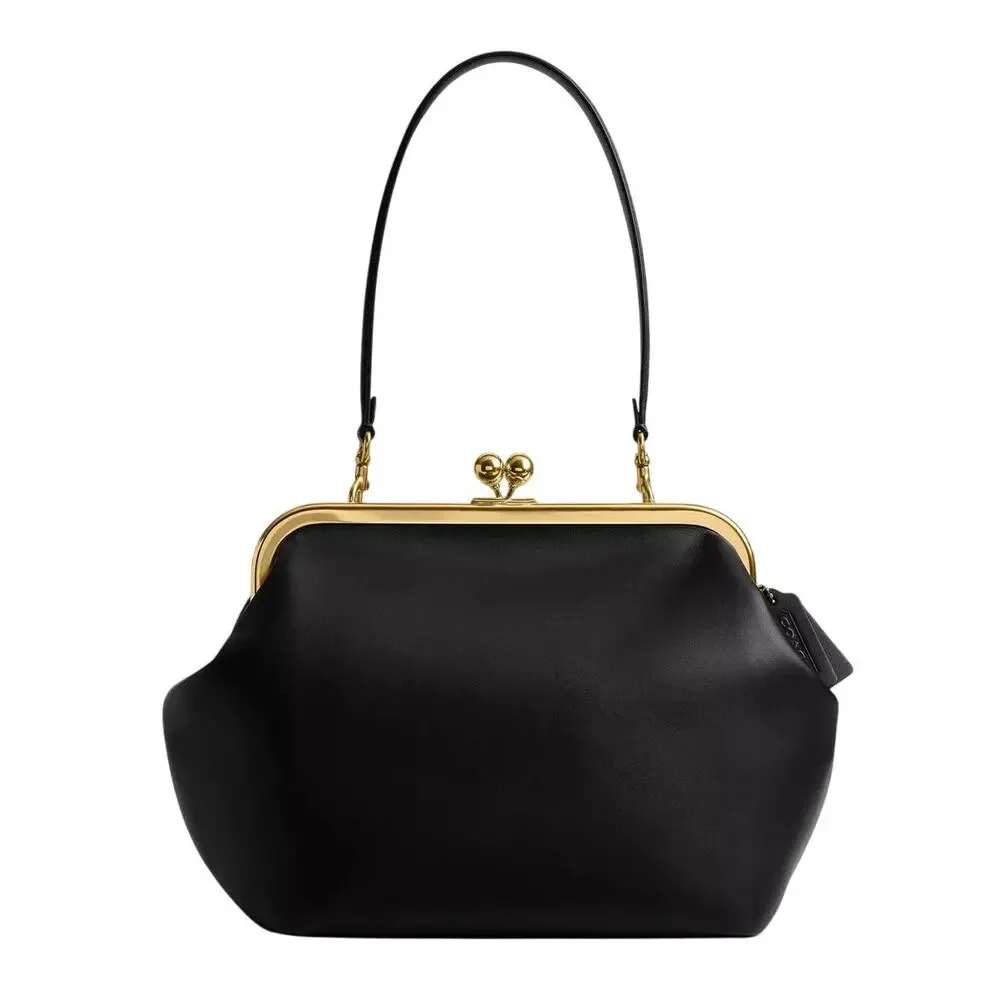 COACH Large Oversized Kisslock Frame Shoulder Clutch Bag - New